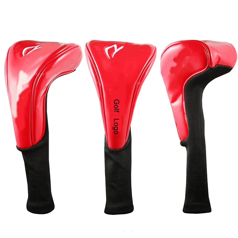 

3pcs / Set 1D+2FW Red PU Leather knitted Golf Club Headcover Driver Fairway Wood Cover