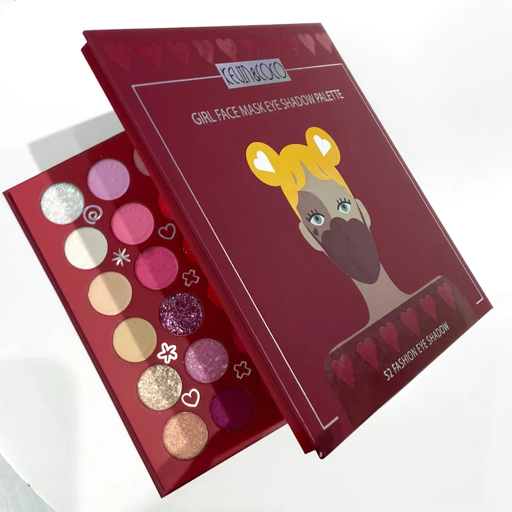

Europe Hot Selling 52 Colors Eyeshadow Palette Matte Shimmer Glitter Makeup Custom Private Label