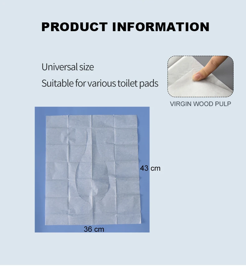 Custom flushable biodegradable water soluble toilet seat cover disposable paper for travel