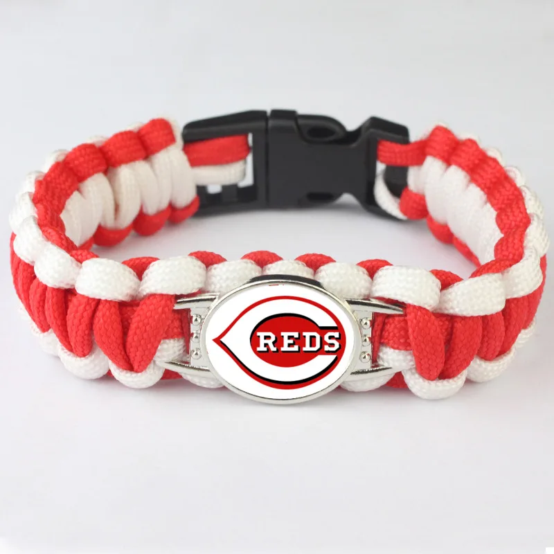 

Silver-plated MLB Cincinnati Reds championship Survival bracelet