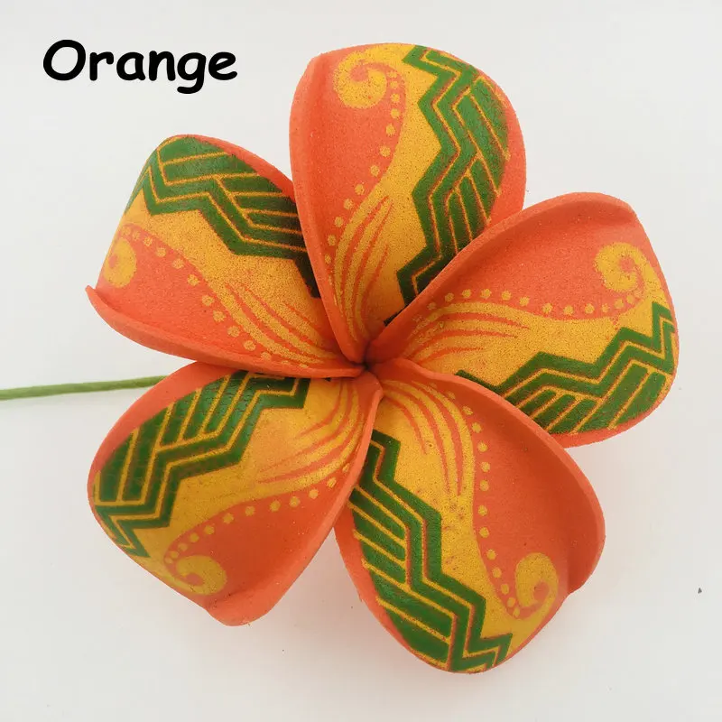 

Hawaiian plumerial Foam flower hair pin Artificial Island head band eva frangipani tiare hibiscus ear accessories, 16 colors available