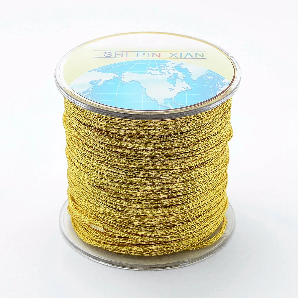 

Pandahall 1.5 mm Gold Polyester Cord Metallic String Thread