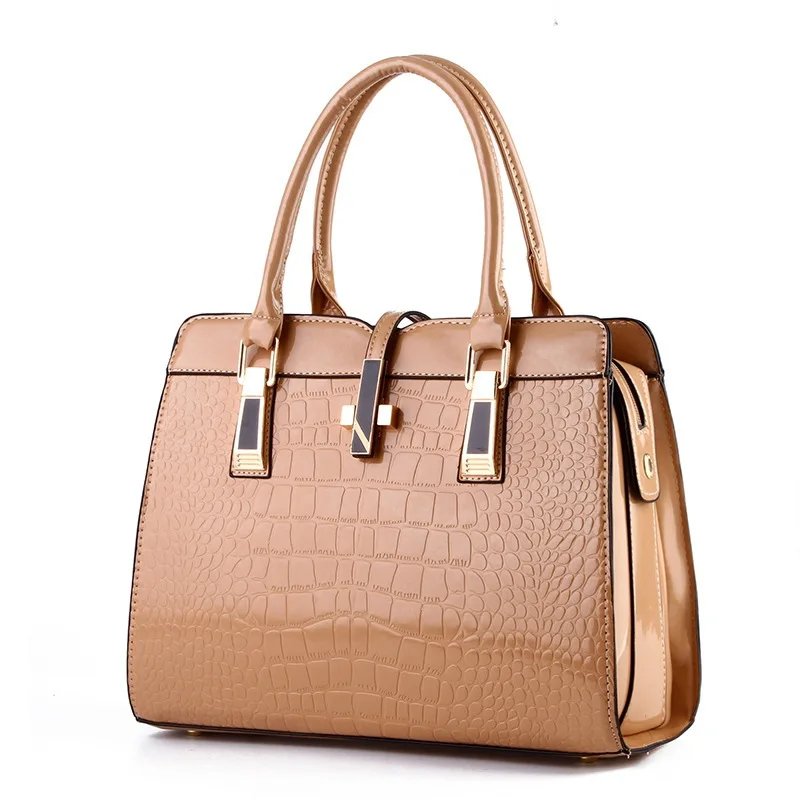 

Fashion Croco Leather Handbag With Adjustable Shoulder Strap And Zipper Pocket Outside Tote Bag For Ladies On Travel, Customize color