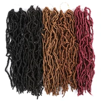 

Wholesale Synthetic Crochet Hair Nu Locs Braiding Hair Extensions 18" 21 Strands Black Brown Burg Wave Faux Locs