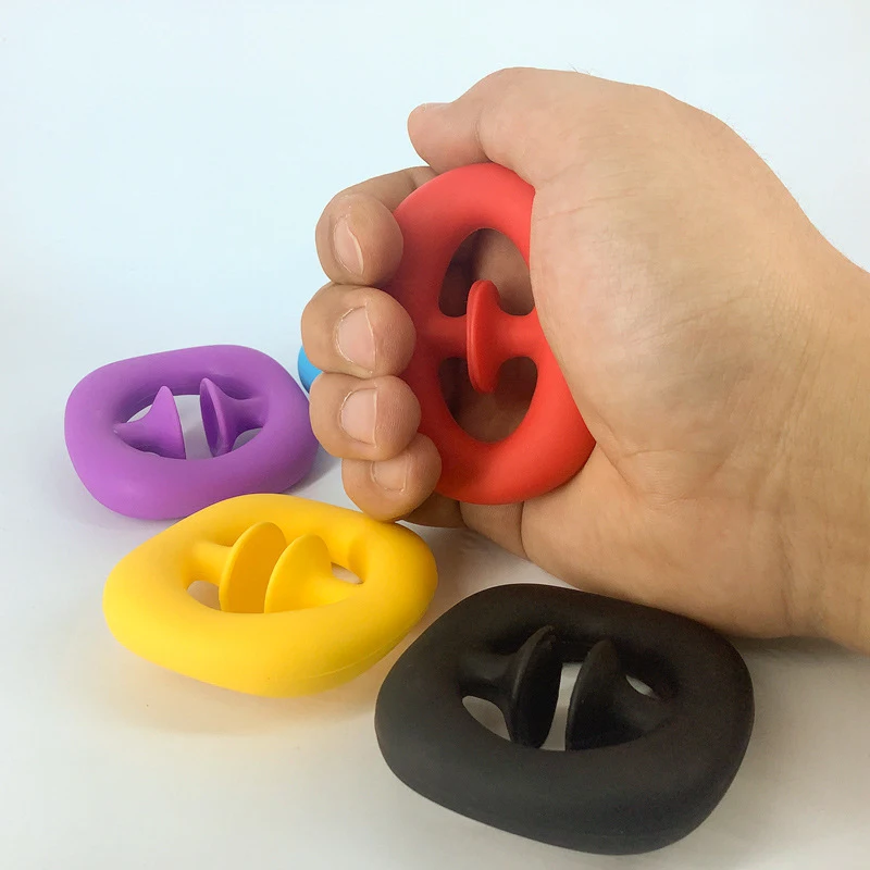 

Unzip Toys Grip Ring Sensory Silicone Autism Stress Reliever Kids Adult Antistresse Toy Hand Grips Train Strength Fidget Toy, Blue/ orange/ green/ black/purple/red/ eolours