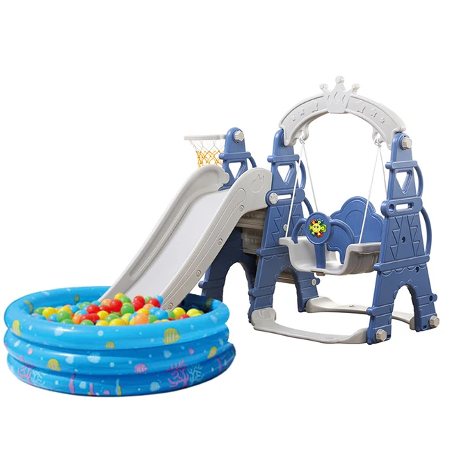 
Hot sale plastic children toys kids baby indoor slide with swing set 