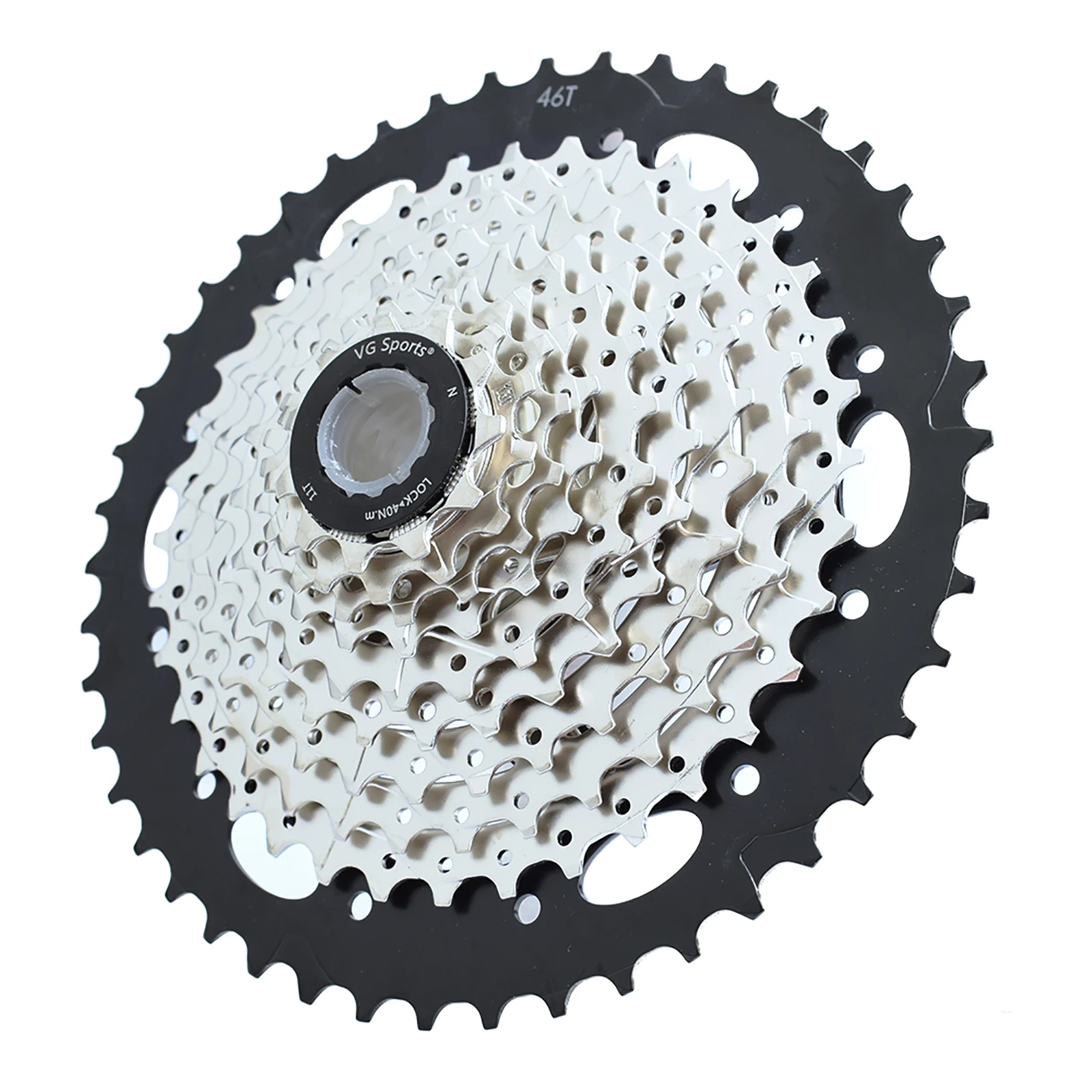 

VG Sports 10 Speed 11-46T Bicycle Cassette Freewheel for MTB Mountain Bike Parts, Silver,gold,black