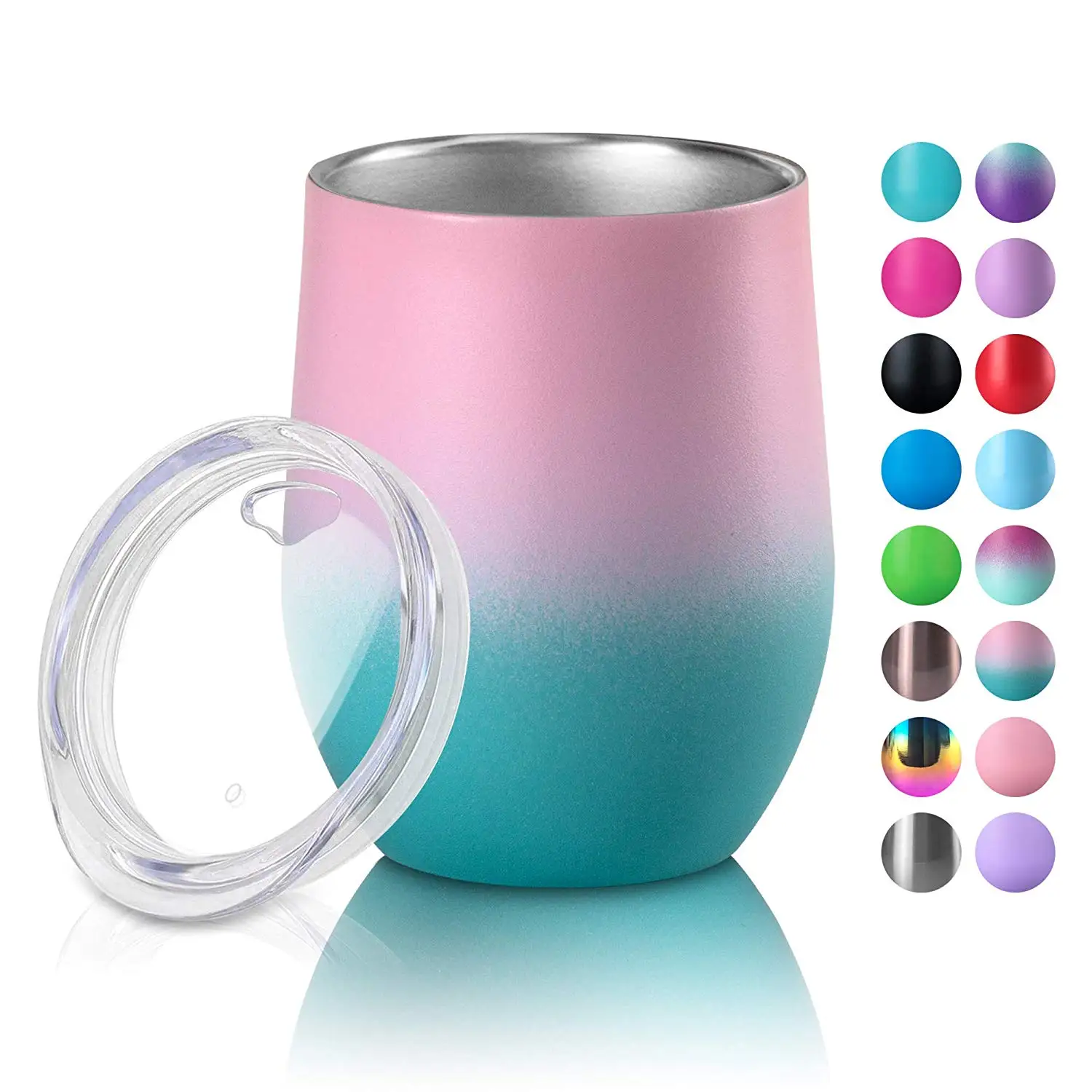 

In Stock 12oz Stainless Steel Double Wall Vacuum Insulated Wine Glass Tumbler