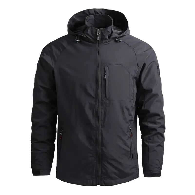 

Wholesale Winter Waterproof Windproof Hooded Military Stand Collar Cargo Coat Men's Casual Washed Jacket, Picture shows