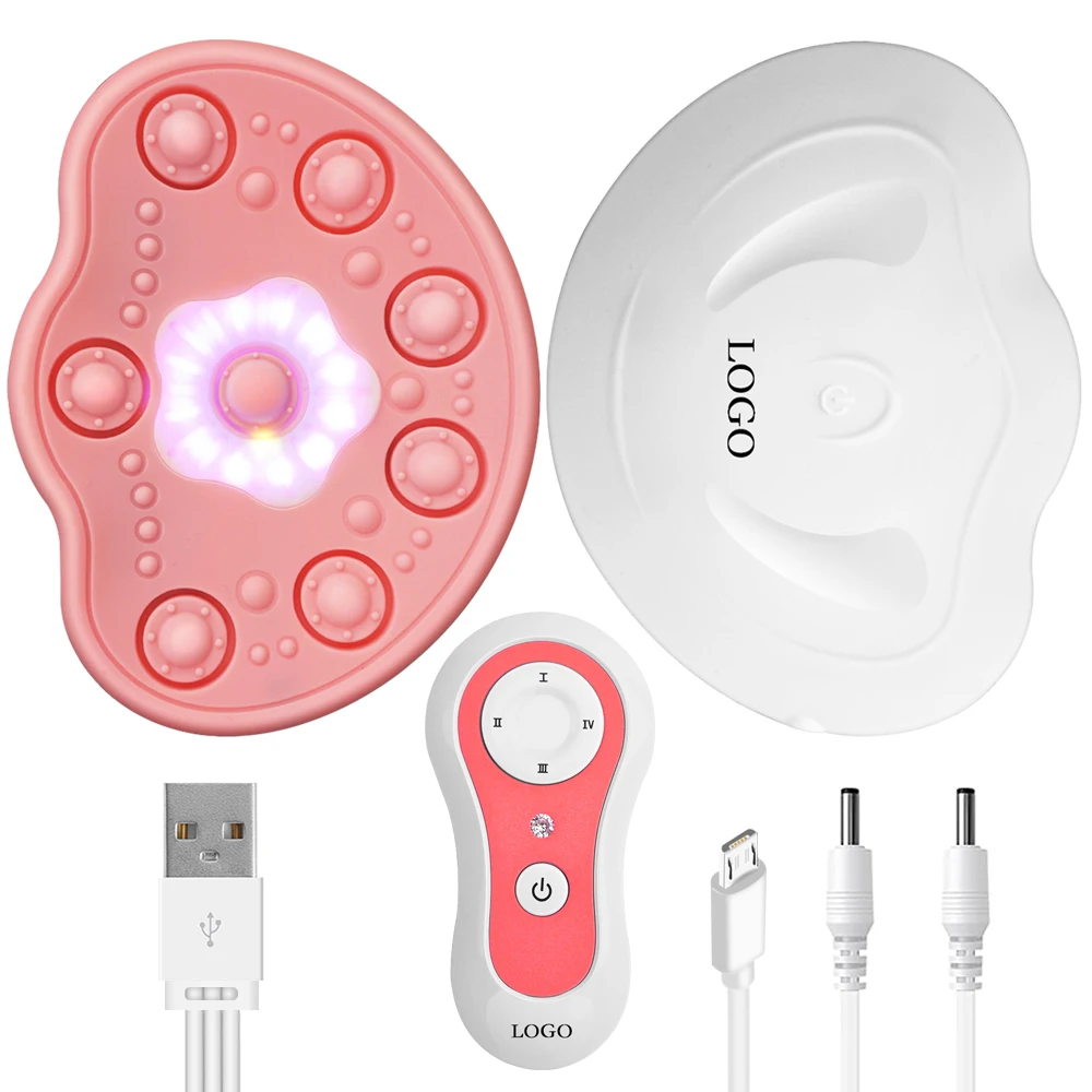 

Electric Vibration Hot Compress Breast Massager for Enlargement with Remote Control, White with pink