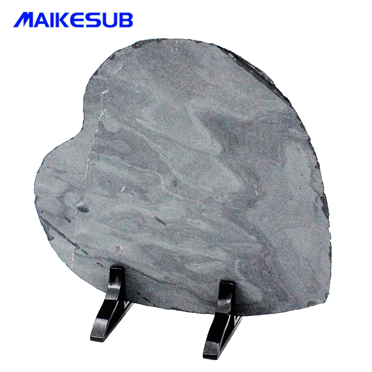 
Best-selling heart shape sublimation blank rock slate photo for family decoration 
