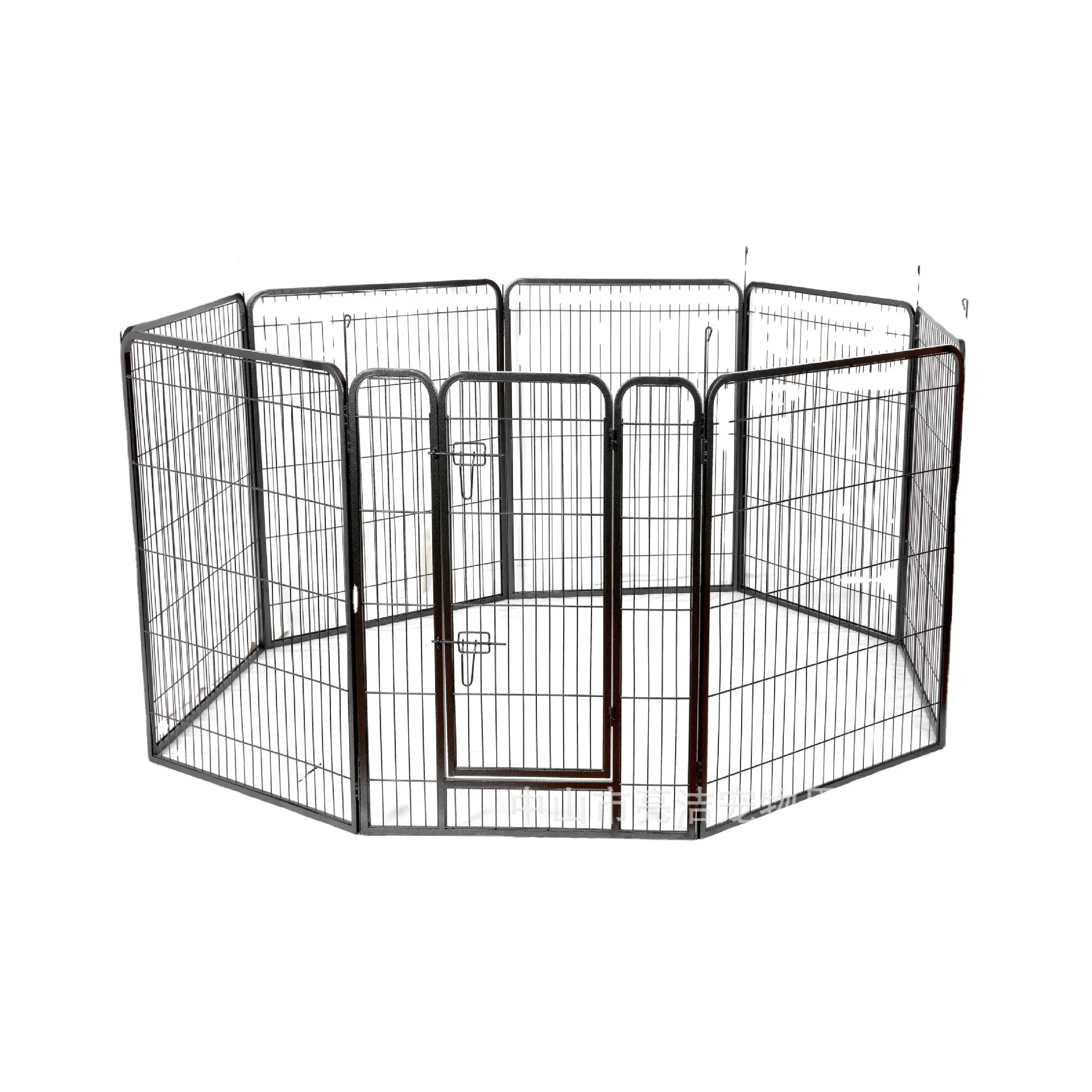 

Lorenzo OEM Recinto Per Cani H100xW80 Sangkar Dog Crates Stackable Extra Large Outdoor Doghouse Cage 8 Panels Playpen Dog Fence, Black