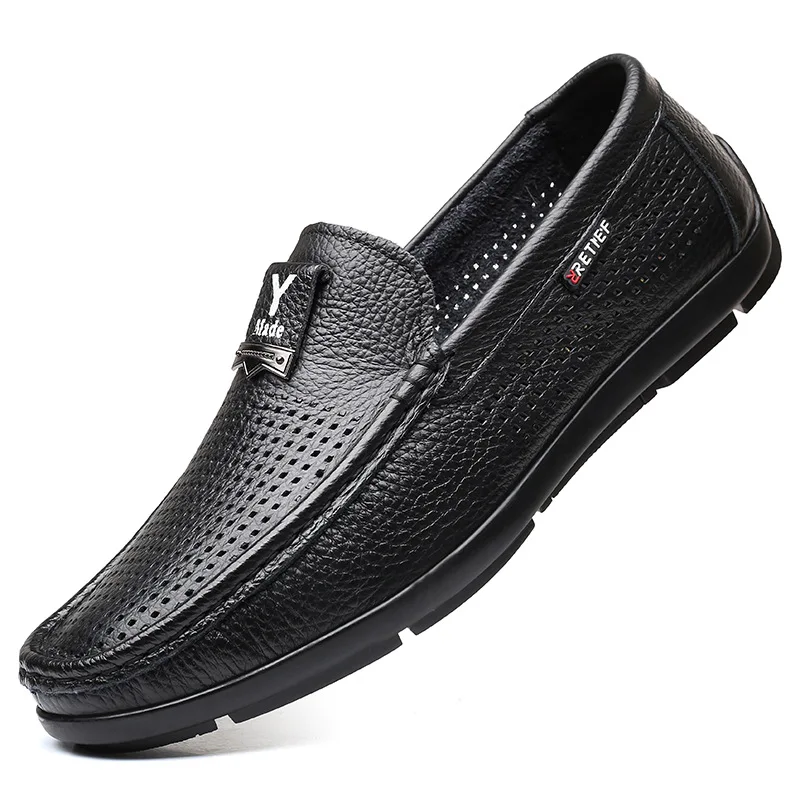 

2021 fashion men dress shoes casual business leather shoes for men high quality hot style, Black