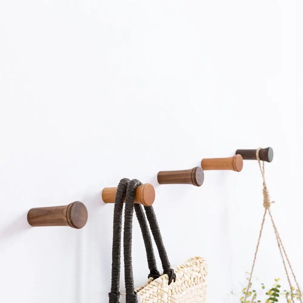 

Round Shape Wood Clothes Hanger Wooden Hanger Wall Hook For Storage