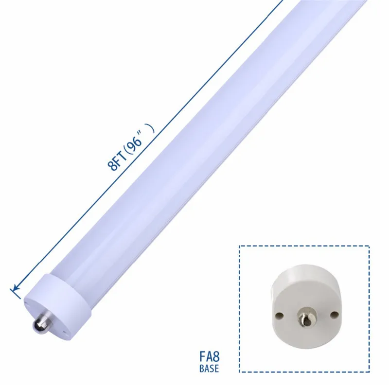 2020 LED Tube Light 8FT T8 T12 F96 Fluorescent Retrofit Bulb 8ft FA8 single pin Light 40W 4400LM 110V-277V