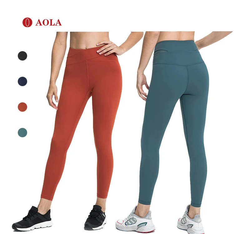 

AOLA Fitness With Towel High Quality Wholesale Fashion Waist Gym Wear Pants Women Yoga Leggings, Pictures shows