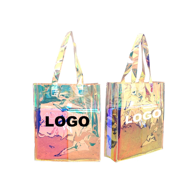 

Customizable Print Logo Holographic Tote Shopping Bag