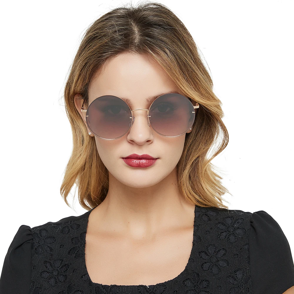 

2020 Latest Design Vogue Women Manufacture High End Round Oversized Trendy Mirror Shades Sunglasses Sun Glasses