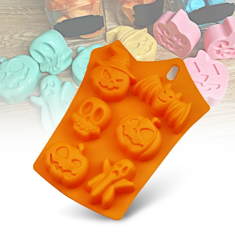 

Factory price creating theme pralines decorating cake fondant sugar paste halloween candle resin mold