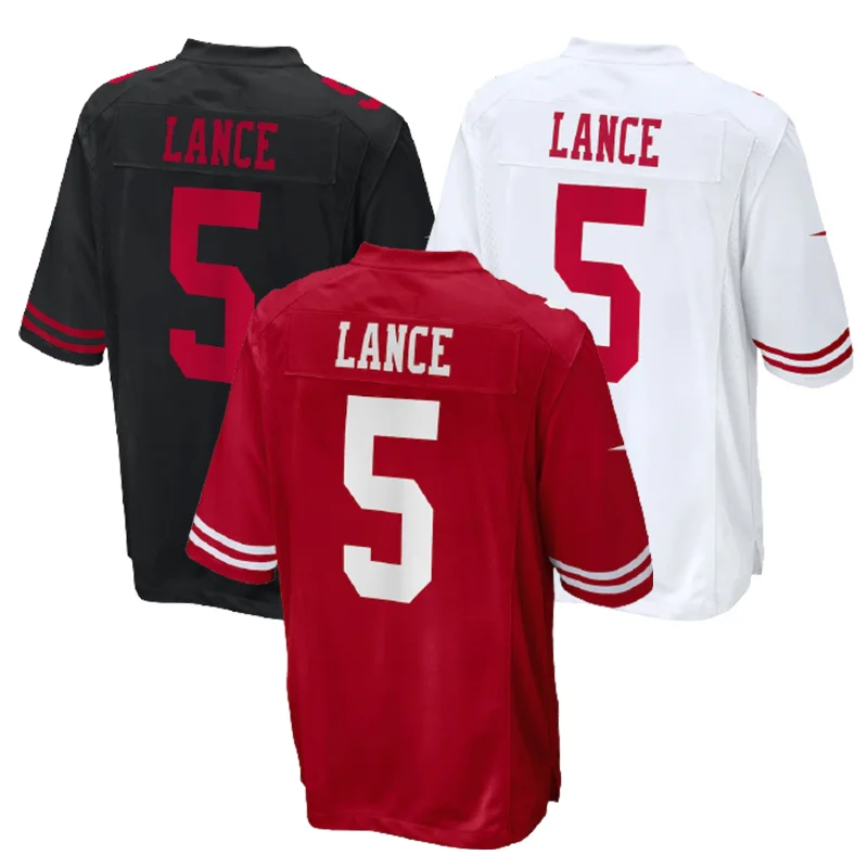 

Wholesale Top Quality Las Vegas raider S 49er Shirts Clothing Wear San Francisco Trey Lance 5 NFL American Football Jersey
