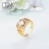 DTINA Artifical Black Onyx Daily Wear Gold Hippie Engagement Rings For Men
