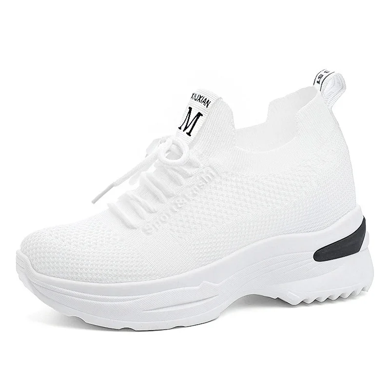 

Women Lace up Platform Sneakers Athletic Sports Walking Chunky Shoes, 4 colors