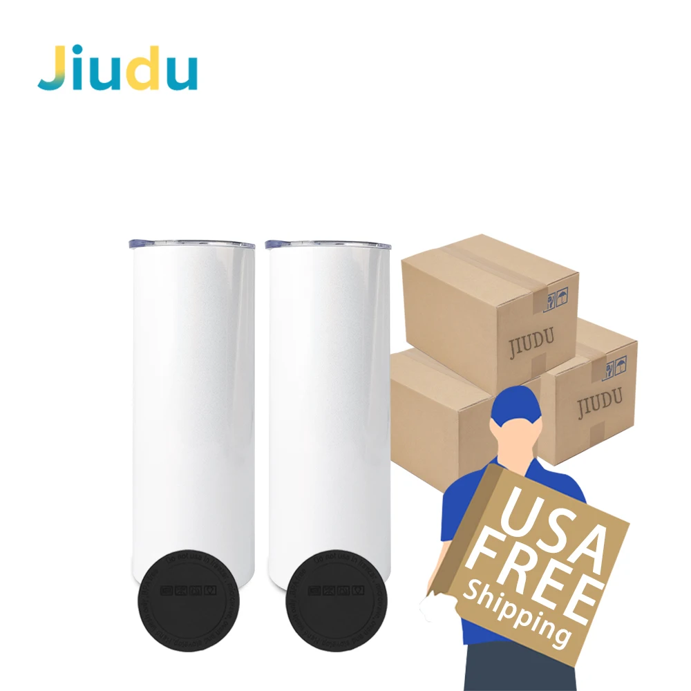 

HOT SALE Total Straight Non Tapered Stainless Steel Sublimation Blank 20oz Skinny UV Color Change Tumbler With Lids And Straws, White for sublimation