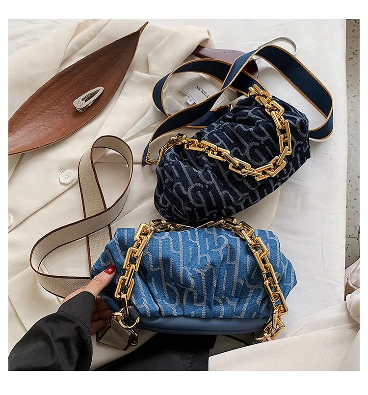 

bulk buy handbags ladies hand bags women purses and bags denim crossbody bag, Blue/dark blue