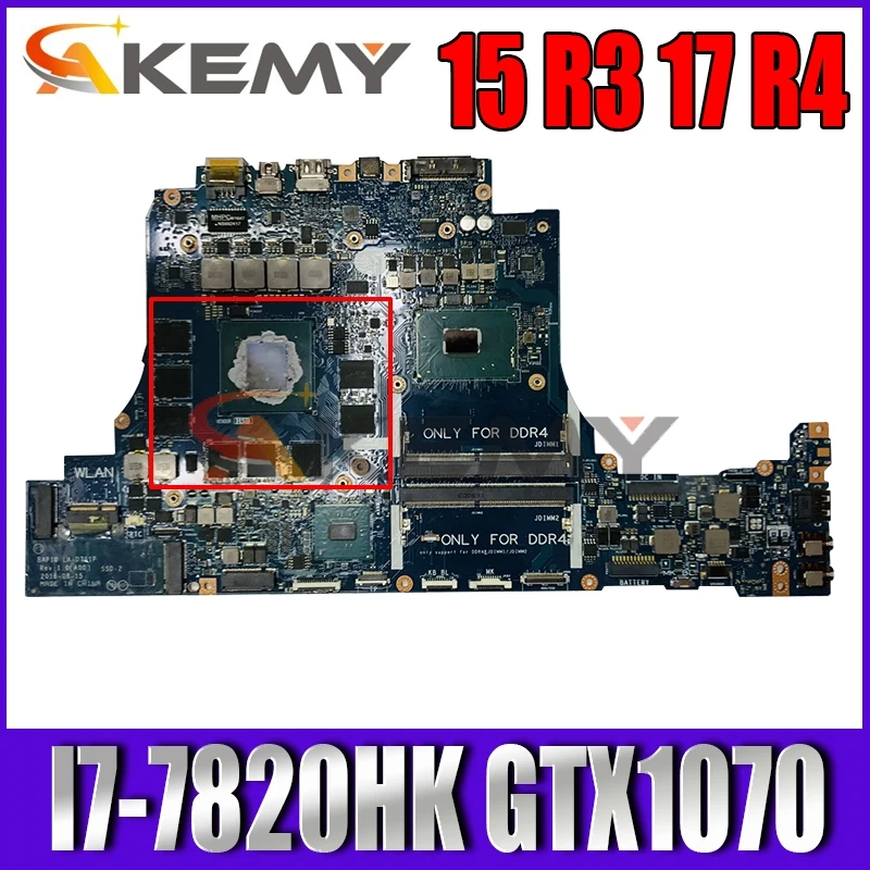 

For DELL 15 R3 17 R4 Laptop Motherboard SR32P I7-7820HK CPU GTX1070 With CN-018VYK 018VYK 18VYK LA-D751P 100% working well