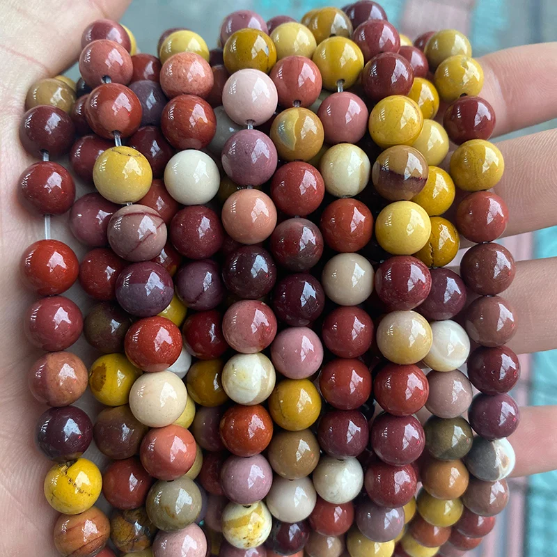 

Wholesale 4-14mm Natural Stone Round Smooth Mookaite Jasper Loose Beads For Jewelry Making