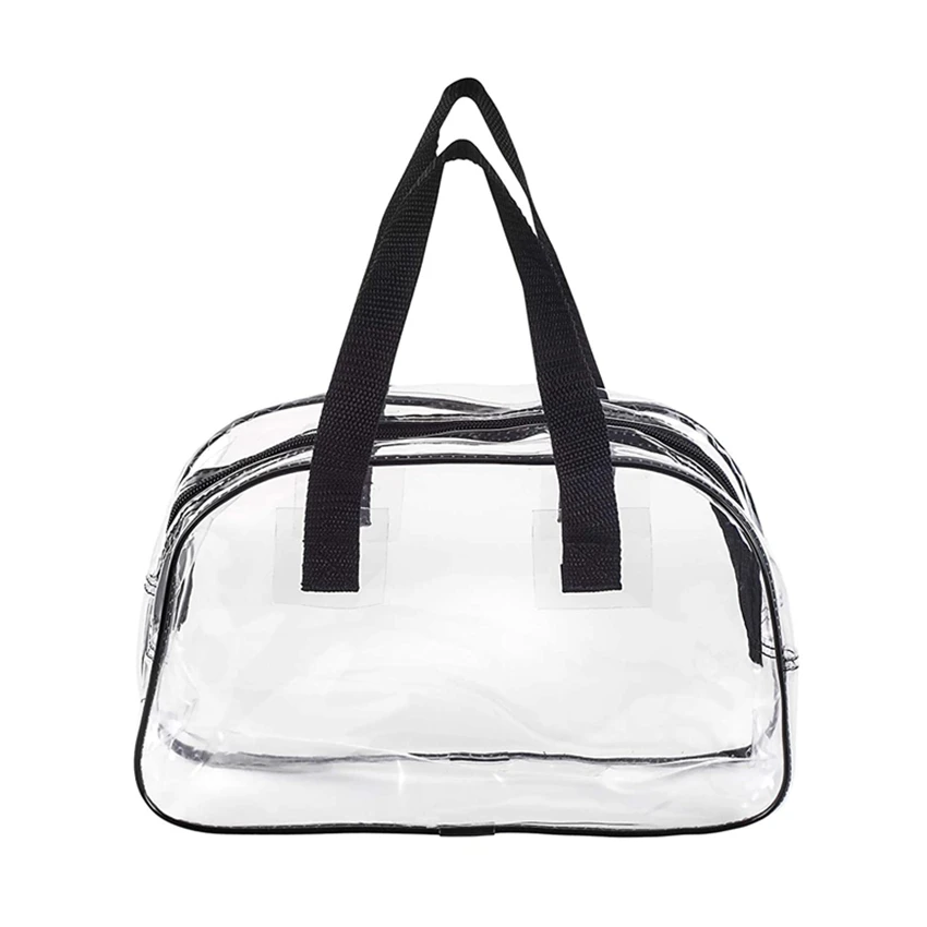 

Clear Purse Stadium Approved Transparent Handbag for Work And Events, Black