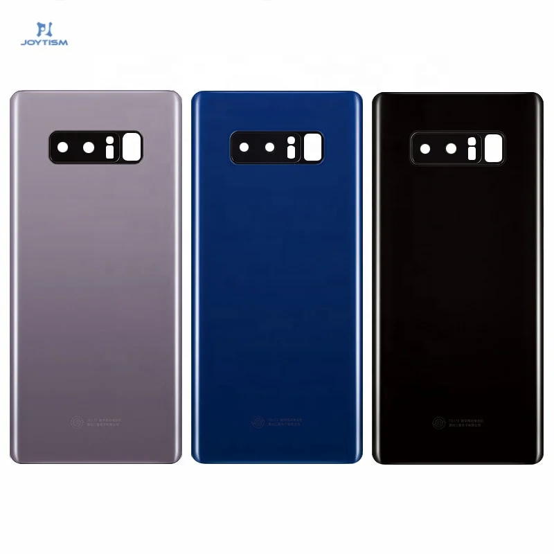 

Back battery cover for samsung galaxy note 8 back glass panel housing with lens, Black/gold/blue/silver/purple/pink