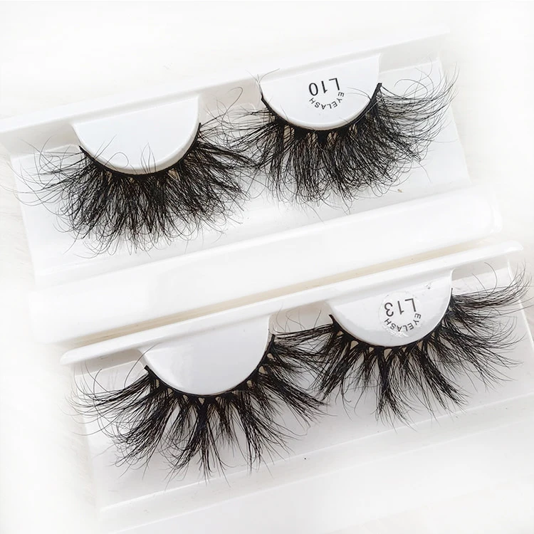 

eyelash vendor customized boxes 25mm Full Strip mink lashes 100% 3d mink eyelash with box