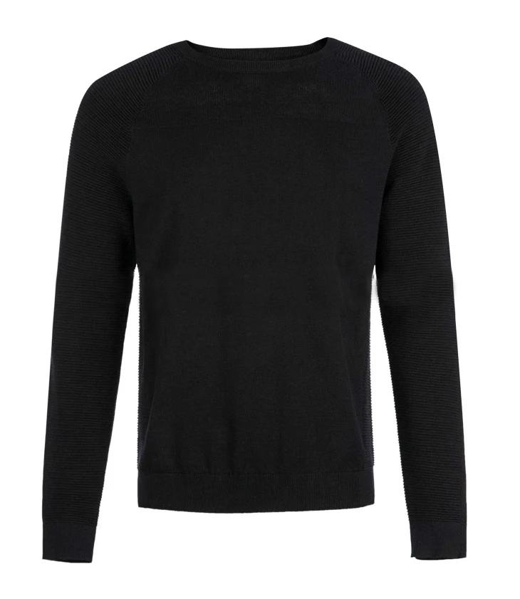 Manufacturer China men european type pure color black knitting pullover sweater