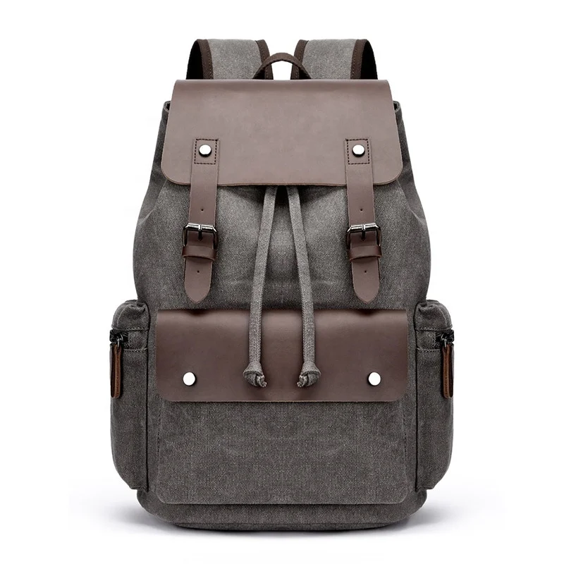 

FSD69 Custom men laptop leather canvas backpack, See below pictures showed