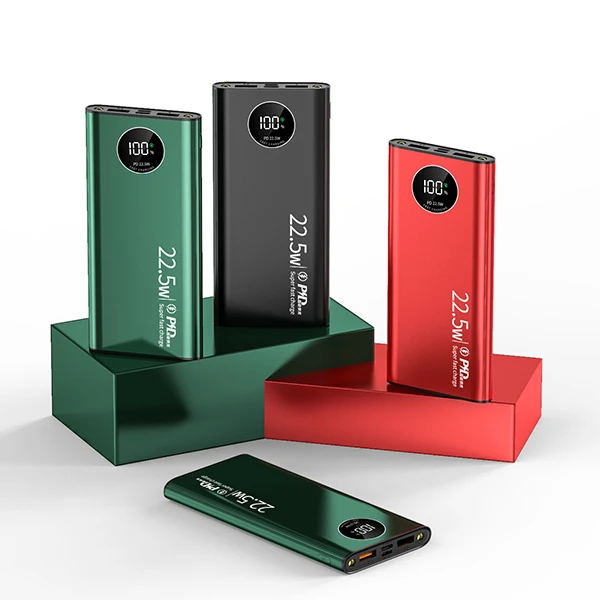 

Aluminum Alloy Material Bidirectional quick charge QC3.0 PD22.5w Super fast charge 10000mah powerbanks, Black+white+green