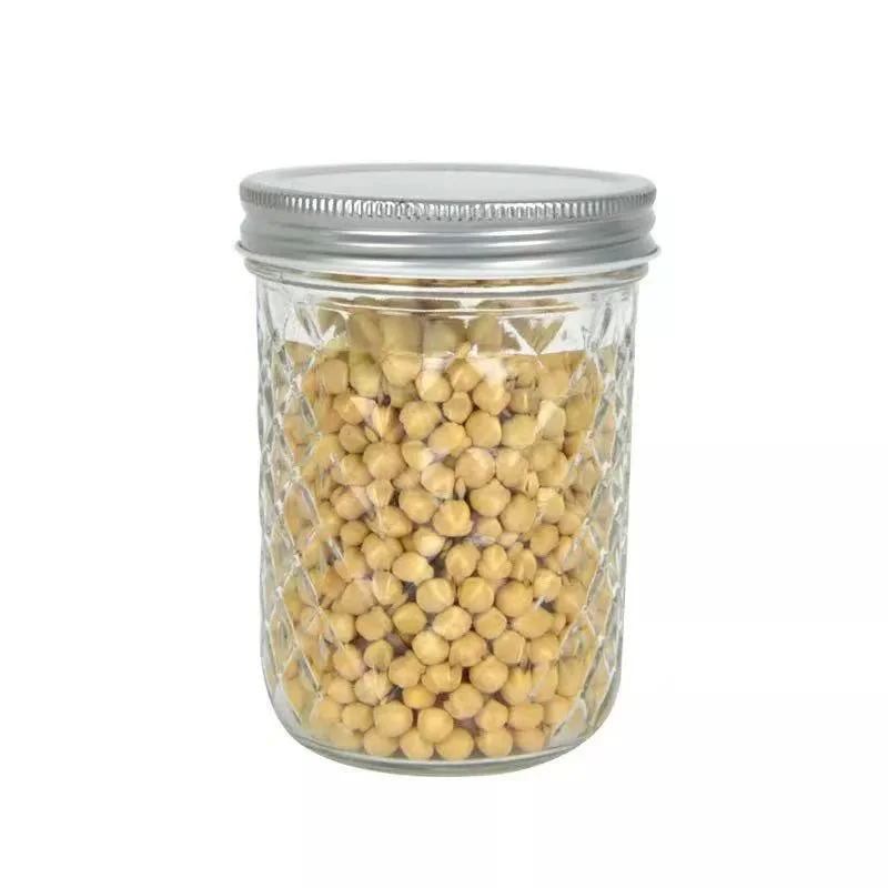 

fty new design food storage container honey caviar glass jar jarra de vidrio 120ml 250ml 350ml 450ml 600ml round glass bottle, Transparent