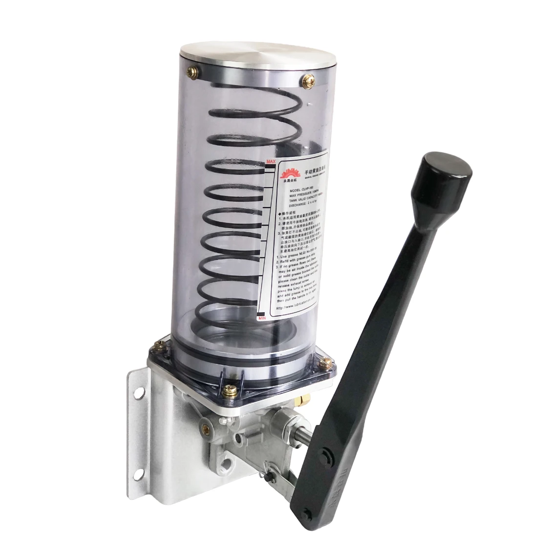 Manual Lubrication Grease Pump Handy Operated Oiler CLHP 1.6L 000-2# Lubricator 6mm Stainless Steel Punching Machine Manipulator