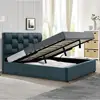2019 Newest Design King Size Gas lift up Ottoman Upholstered Platform Bed with Storage