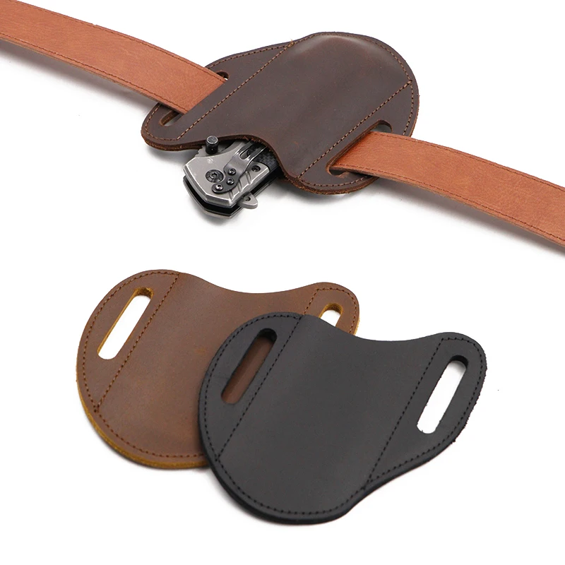 Ready Stock EDC Tool Holster Outdoor Genuine Leather Flashlight Knife Waist Holster Pouch Camping Accessory Storage Bag