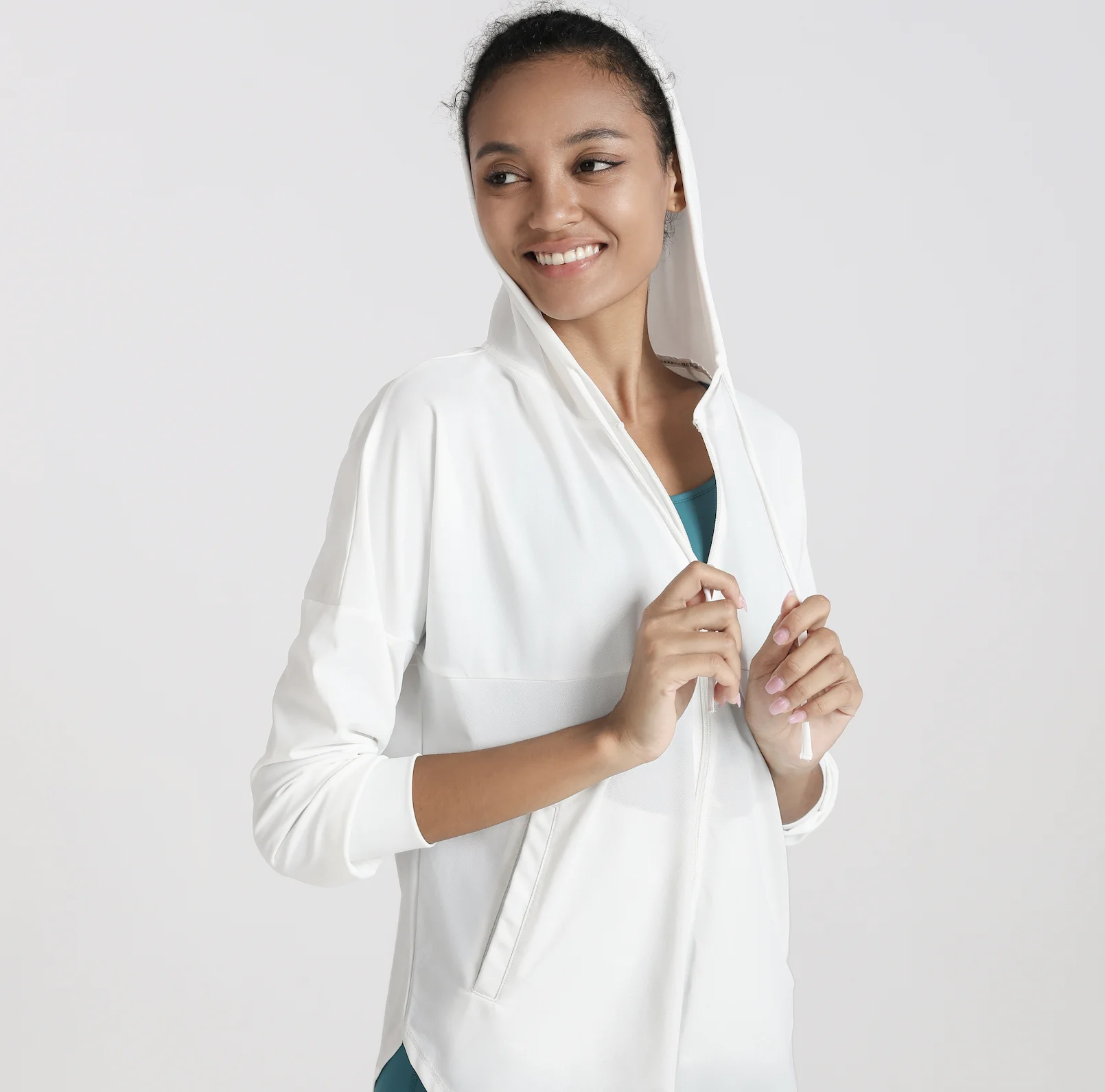 

2021 new quick dry loose sport yoga jacket zipper long sleeve fitness women yoga hoodie