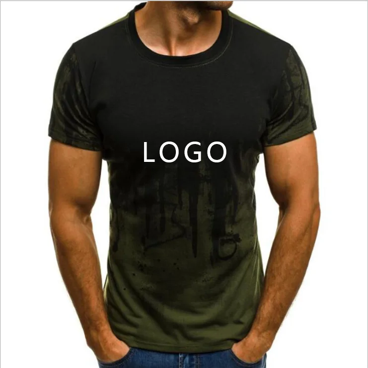 

O Neck Cool 3D Splash Ink Loose And Comfortable Short Sleeved Custom High Quality Mens Running Fitness Sports Leisure T-Shirt, As picture
