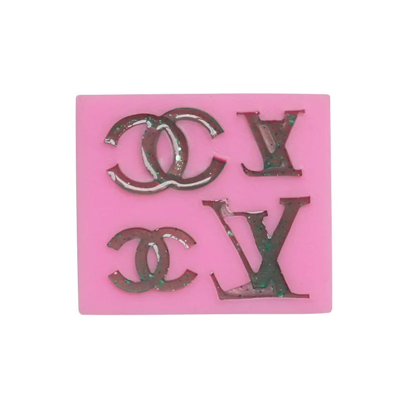 

Letter silicone chocolate mould with 2 brand logo shape 3D Fondant Mermaid Tail cake decoration 2021, Pink