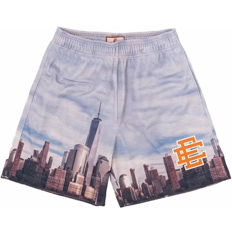 

OEM Customized logo/ Blank Eric Emanuel EE Basic Short NEW YORK CITY SKYLINE Men mesh shorts, Picture shows