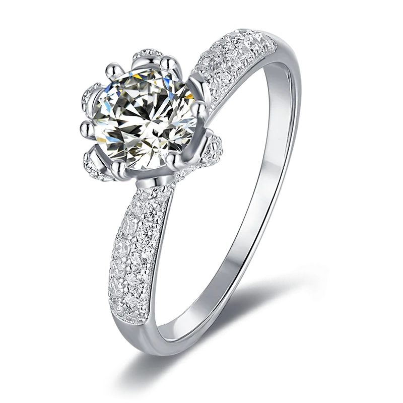 

Thriving Gems wholesale engegament wedding ring white moissanite diamond 925 sterling sliver ring for women