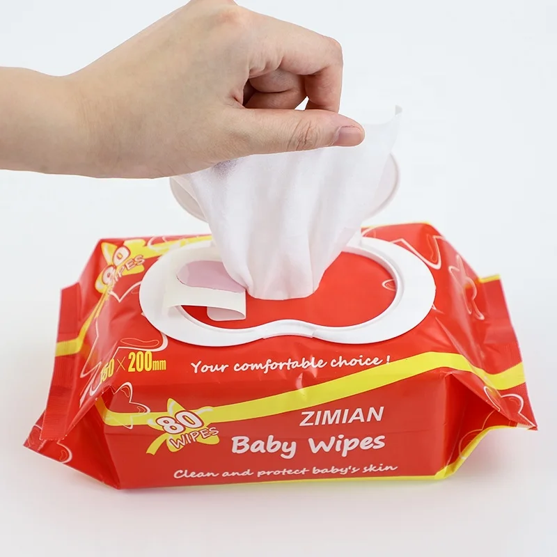 

Low Price 80 PCS Thick 99% Purified Water Based Organic Biodegradable Babe Wipes for Sensitive Newborn