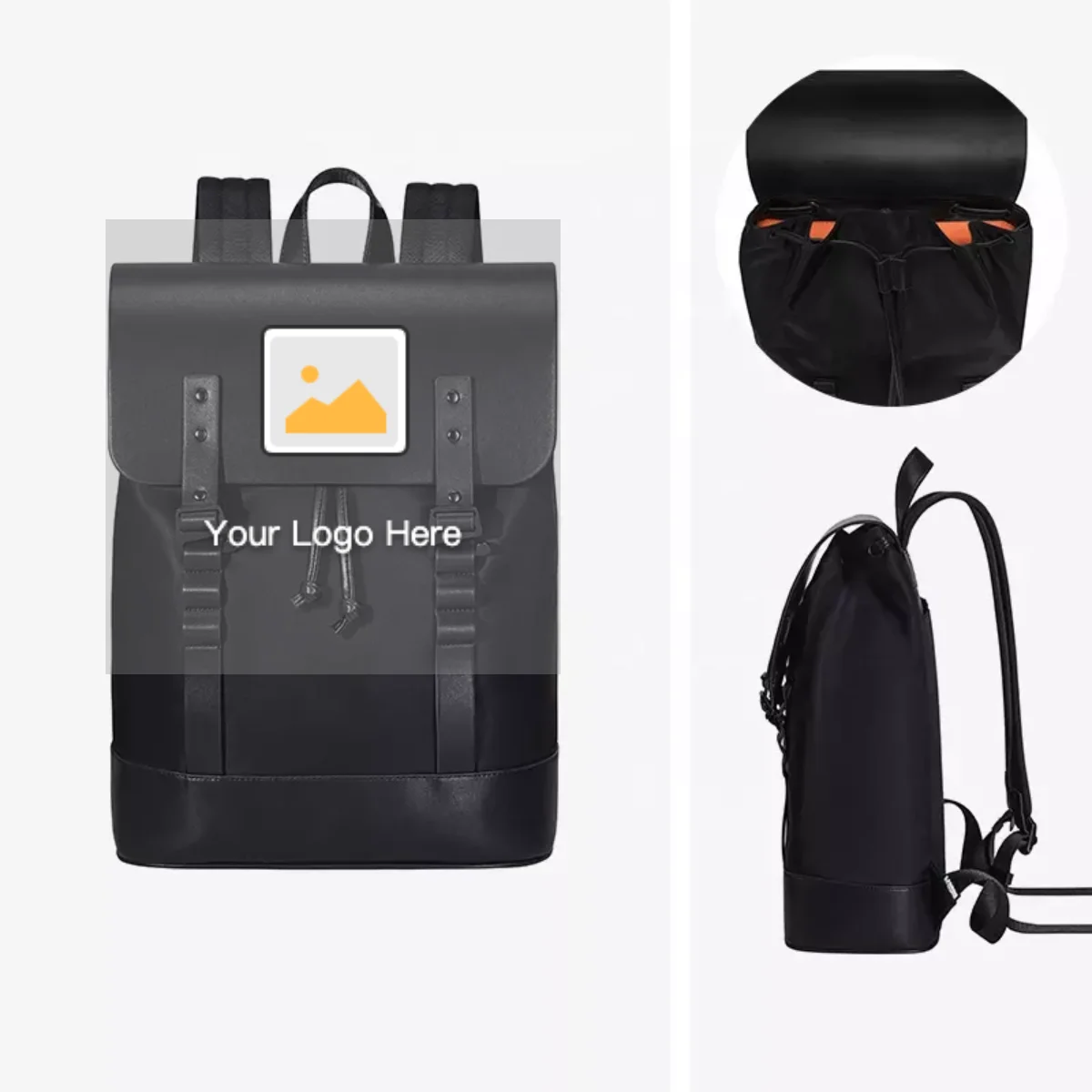 black nylon rucksack