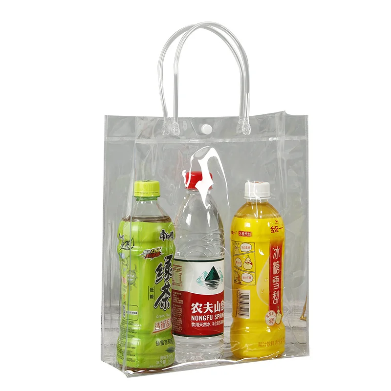 

PVC Clear Transparent Tote Gift Bag Shopping Jelly Christmas Thanksgiving Organizer Bags Gift Packaging Bag With Handles, Transparent or customized