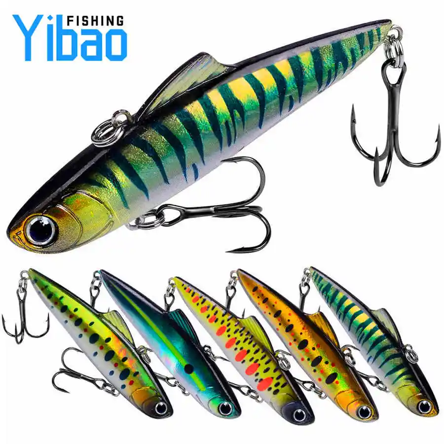 

YIBAO Rotating Metal VIB Blade Bait Fishing Lures 85cm 22.5g Jigs Trout Sinking Vibe Winter Ice Fishing Lures Tackle Pesca, 5 colors