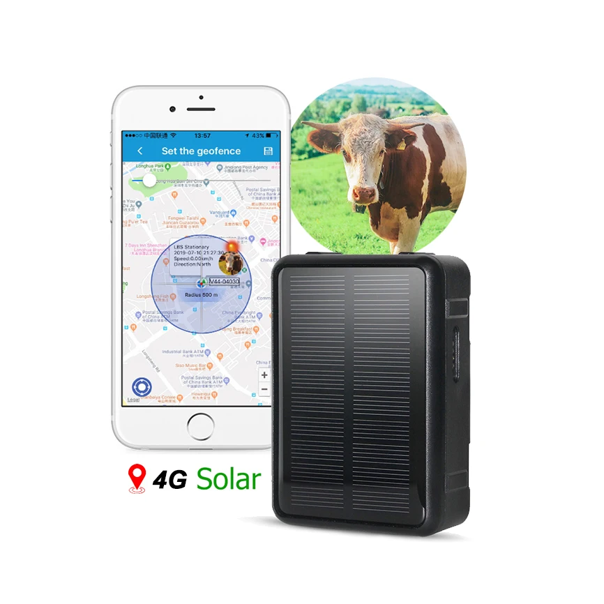 

New Zealand Hotpick Smart Farm 2G Geofence Horse Sheep Geo Fence Solar Panel Collar 4G Tracker Cattle Gps Tracking Device Cows, Black / custom